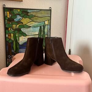 bakers brown suede boots heels shoes zip up